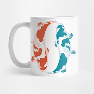 Blue and Orange Koi Fish Mug